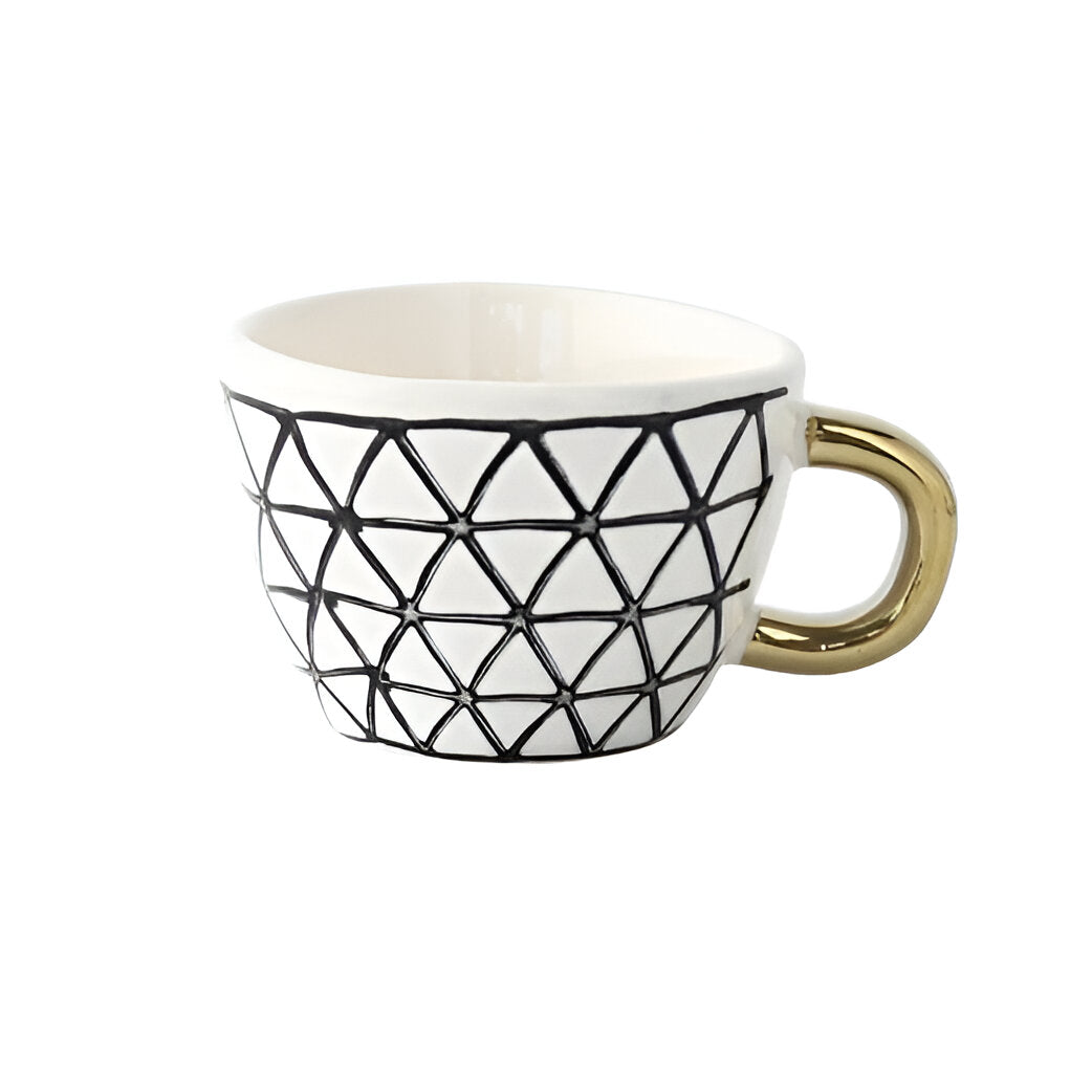 Ceramic mug with geometric design – Stylish and modern | Ideal for coffee or tea | Bowlift