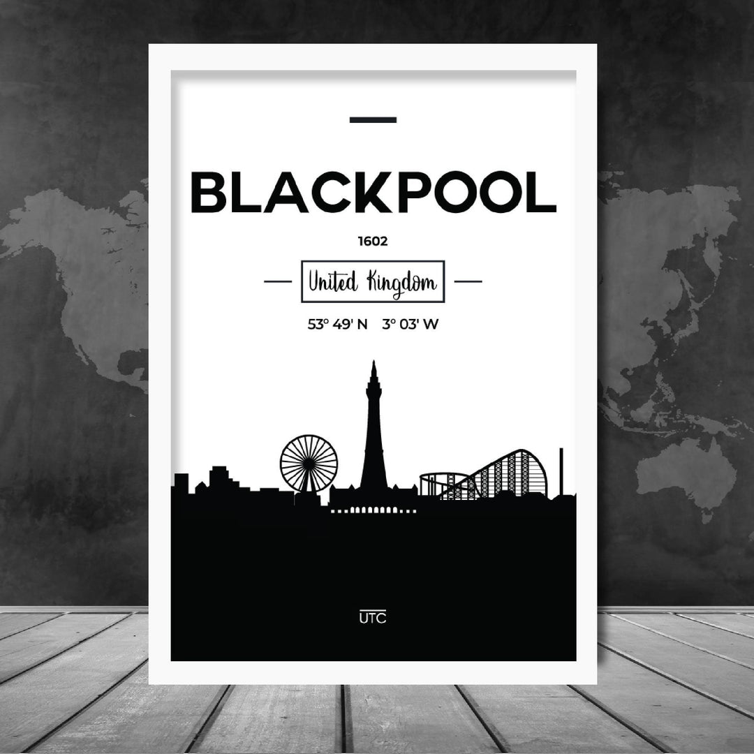 Blackpool City Skyline City View Print | Bowlift