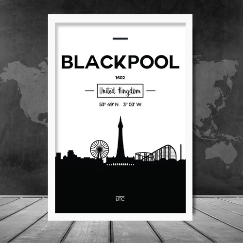 Blackpool City Skyline City View Print | Bowlift