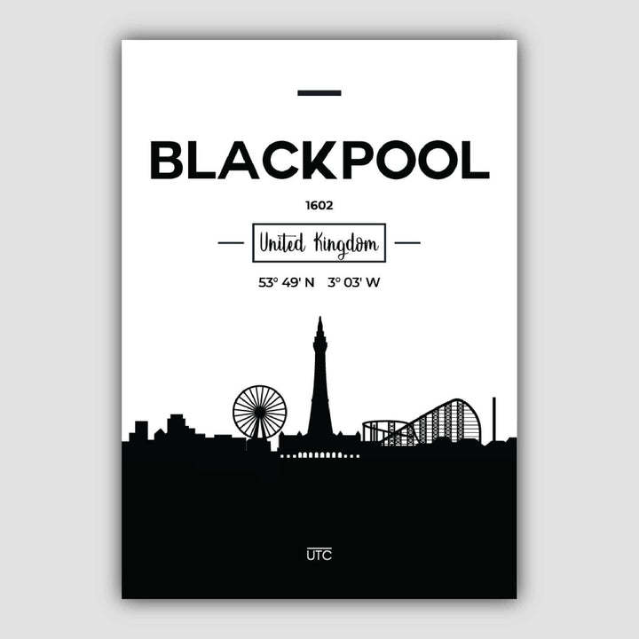 Blackpool City Skyline City View Print | Bowlift