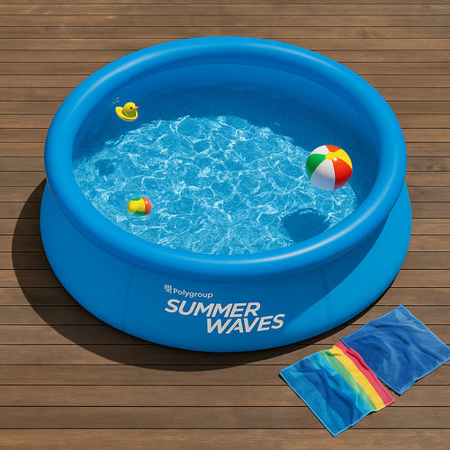 BowLift | WaterJoy Inflatable Pool – Ø244 cm Pool with Rim and Filter Pump (2,074 Liters)