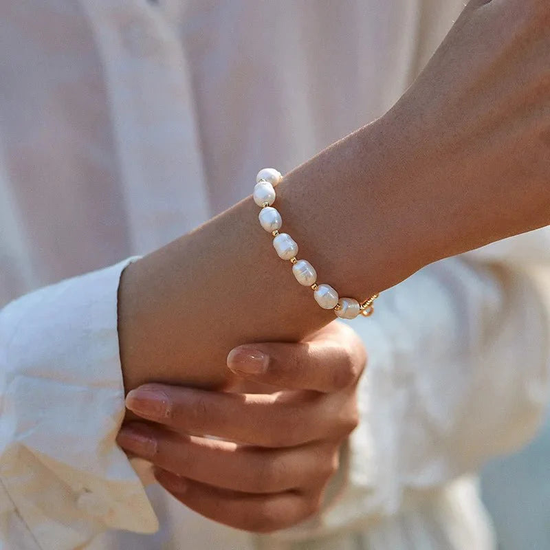 BowLift | Boho Gold Accented Pearl Bracelets