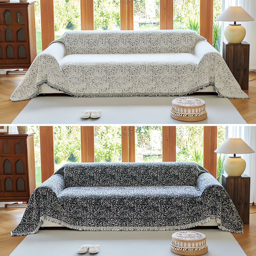 BowLift | Modern Boho Cotton Sofa Cover Reversible Design