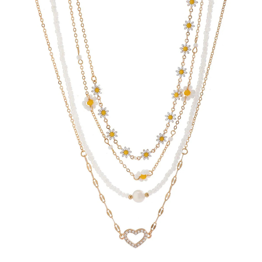BowLift | Boho Spring Daisy Necklace Stack