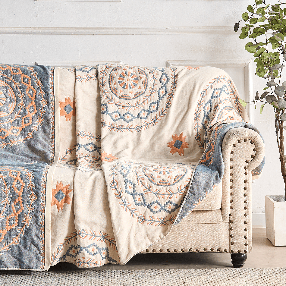 BowLift | BohoHaven Blanket – Cotton blanket with mandala pattern for indoors & outdoors