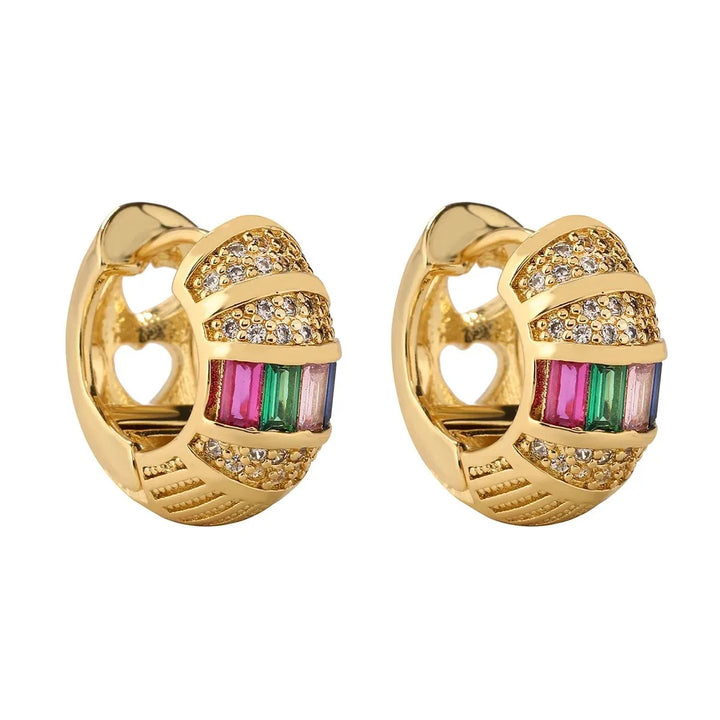 BowLift | Bold Baguette Scattered Diamond Hoop Earrings