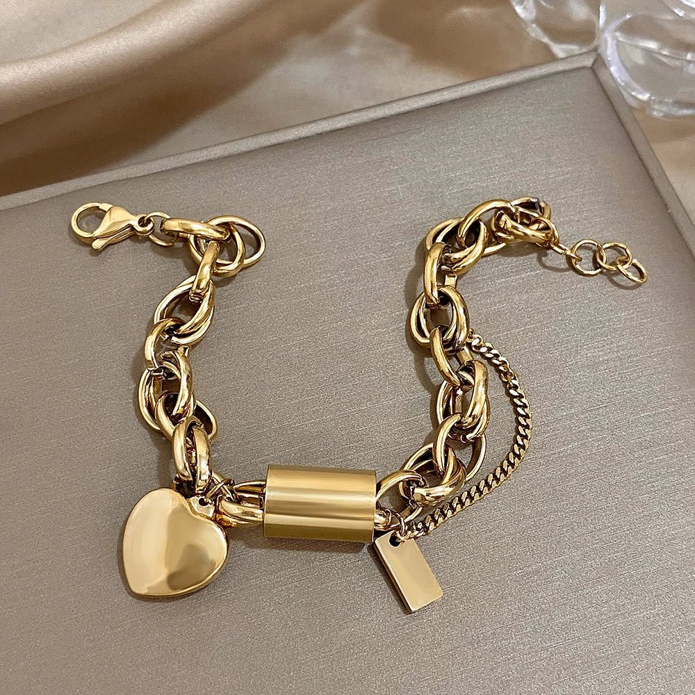 BowLift | Bold & Chunky Chain Heart Bracelet