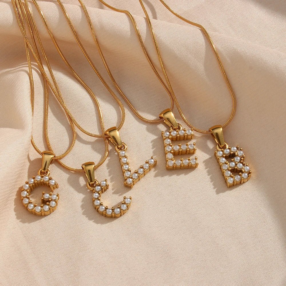 BowLift | Bold Pearl Letter Initial Necklace