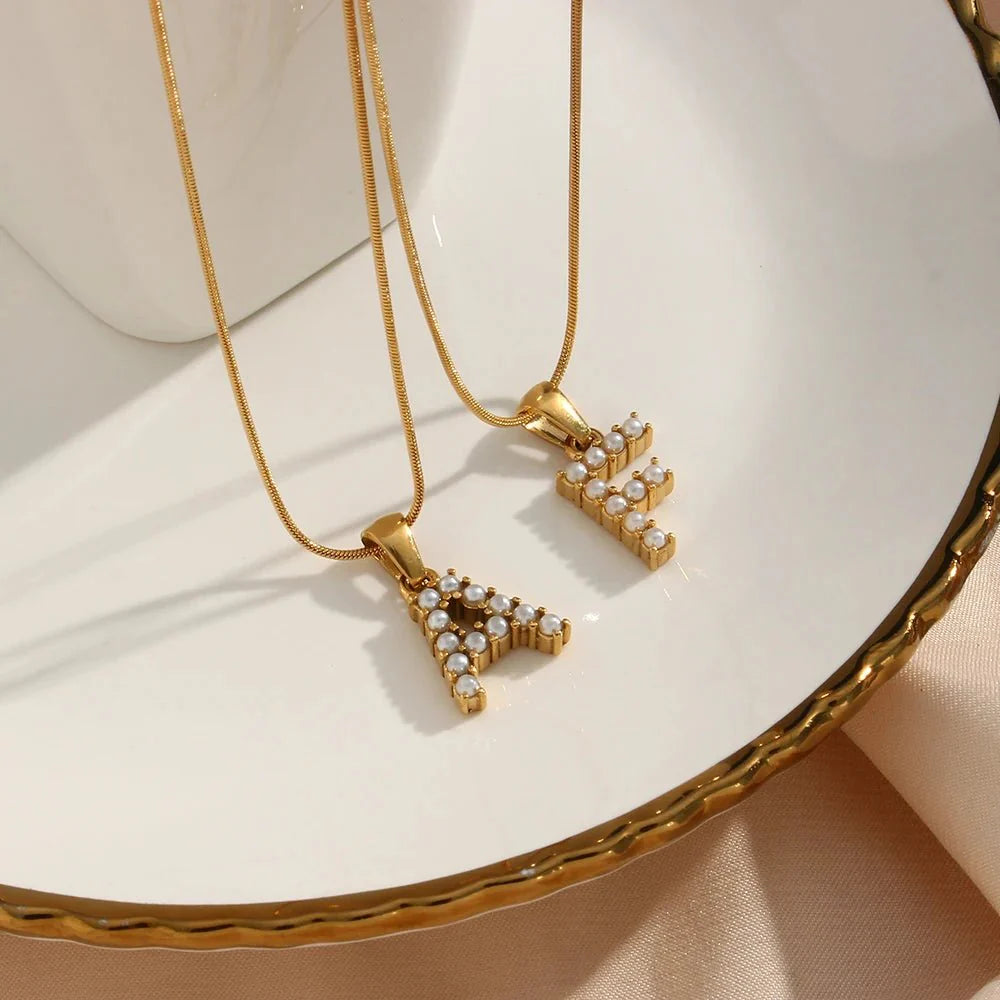 BowLift | Bold Pearl Letter Initial Necklace