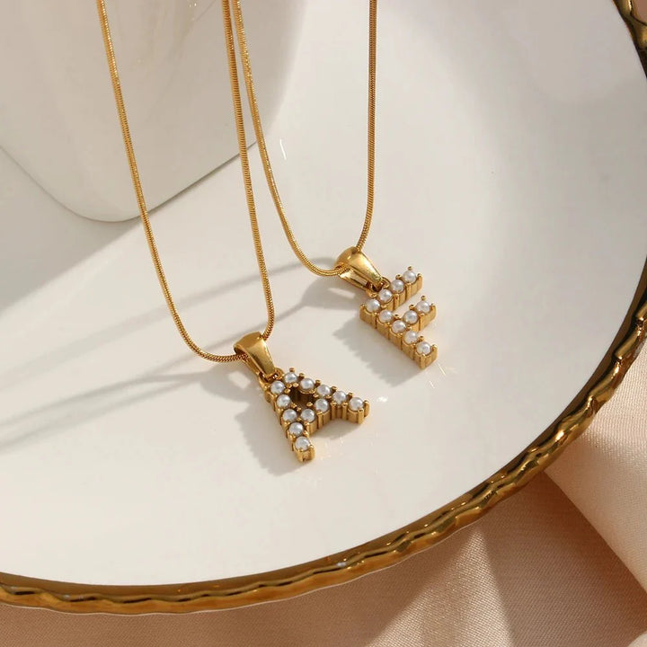 BowLift | Bold Pearl Letter Initial Necklace