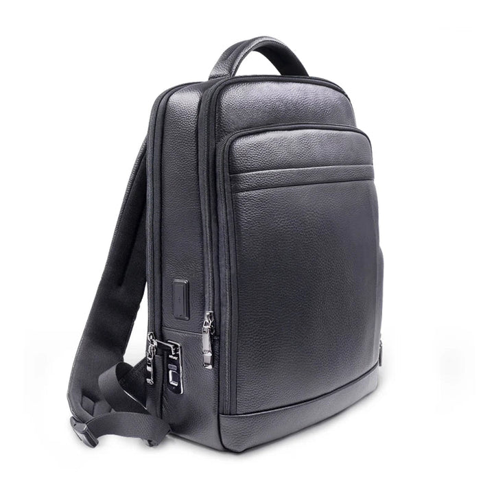 Premium Leather Backpack with Fingerprint Lock – Men’s Anti-Theft Backpack | Bowlift