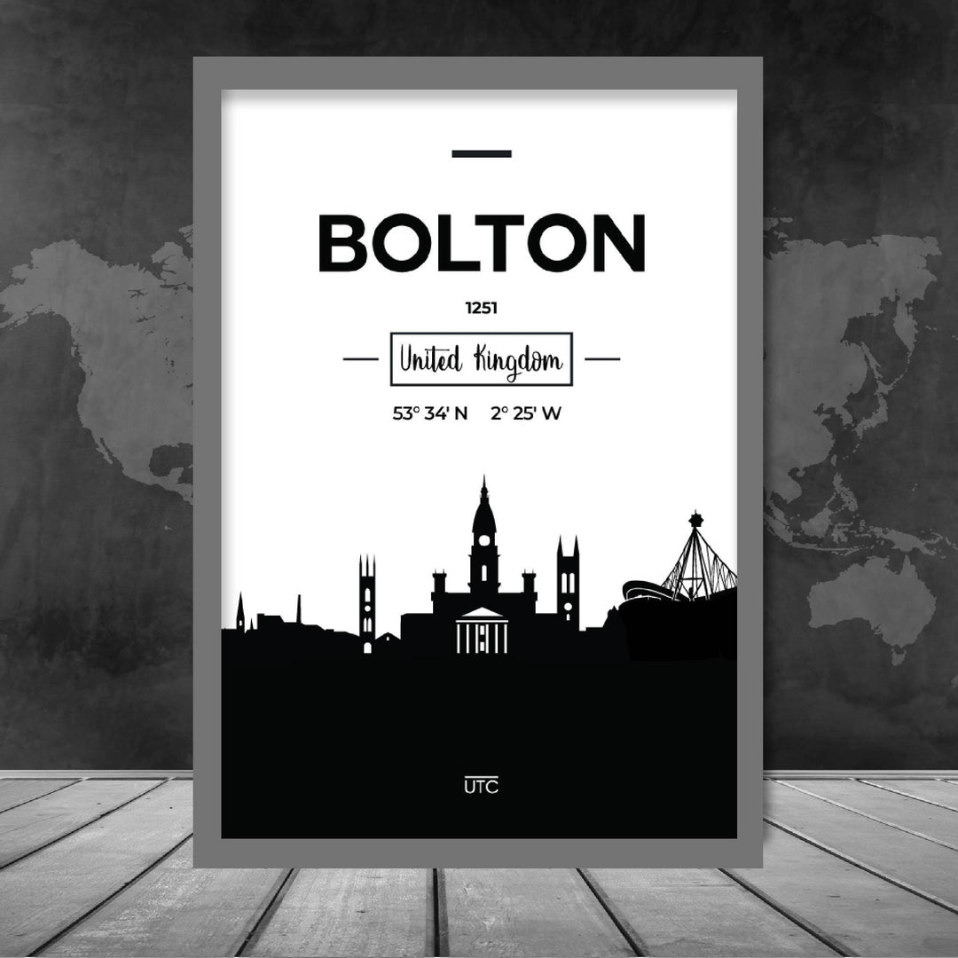 Bolton City Skyline City View Print | Bowlift