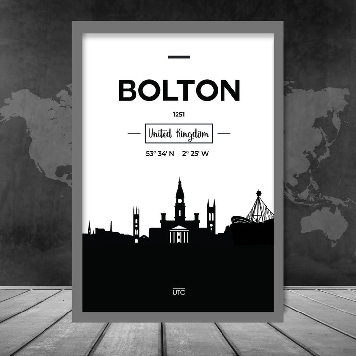 Bolton City Skyline City View Print | Bowlift