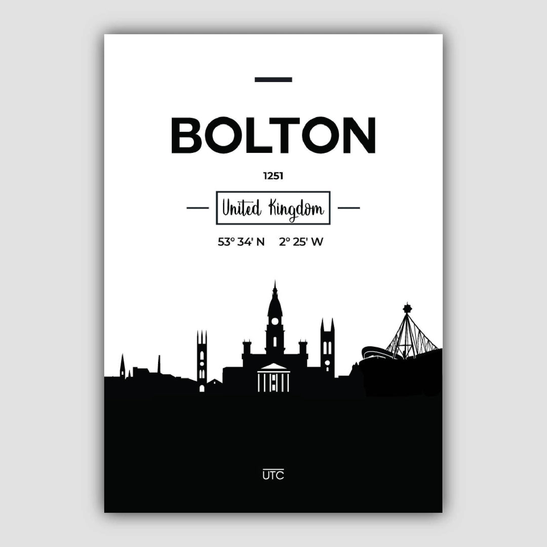 Bolton City Skyline City View Print | Bowlift