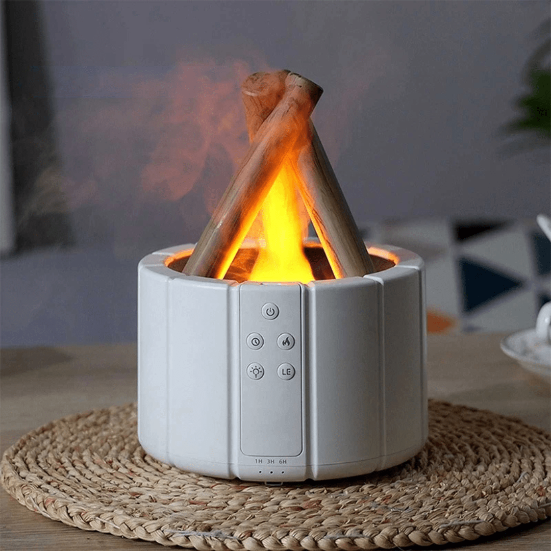 BowLift | AuroMist Ultrasonic Flame Humidifier | Cozy bonfire light humidifier with aromatherapy function