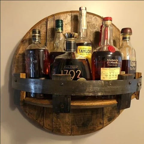 BowLift | Bourbon Whiskey Barrel Shelf - Rustic Bar Accessories