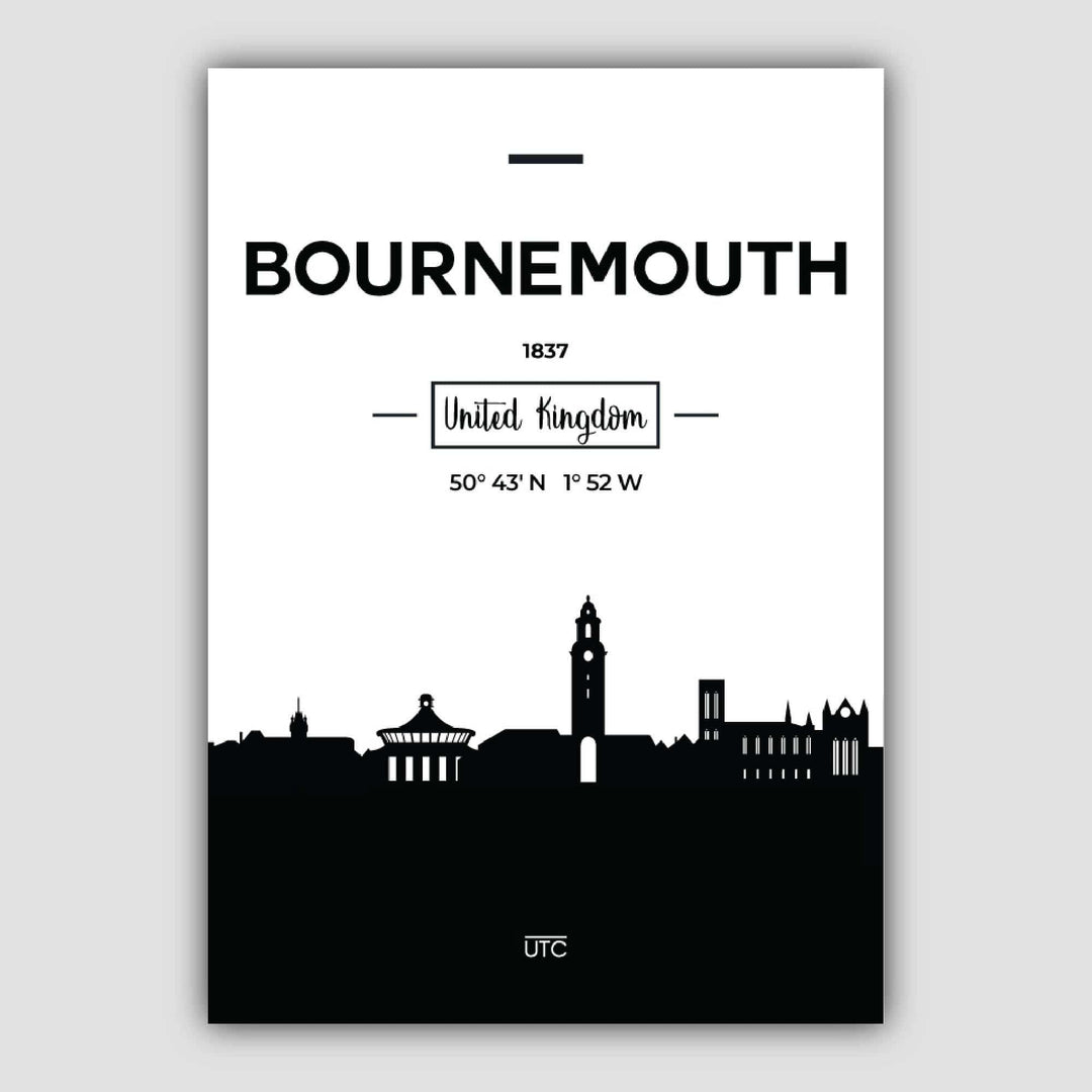 Bournemouth City Skyline City View Print | Bowlift