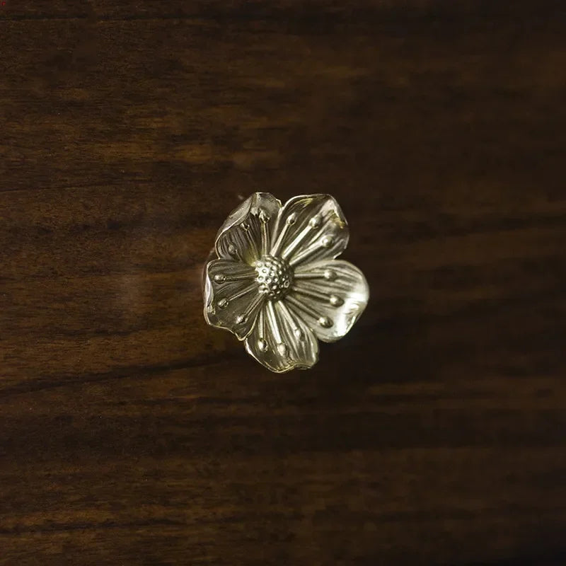 Brass Flower Cabinet Knob Single Hole Drawer Handle Furniture Pulls | Bowlift