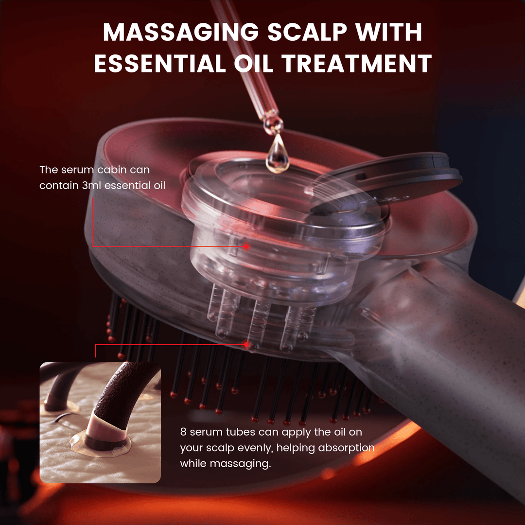 BowLift | Scalp Massaging Brush with Red Light Therapy | Promotes Hair Growth & Relieves Scalp Tension for Healthier Hair