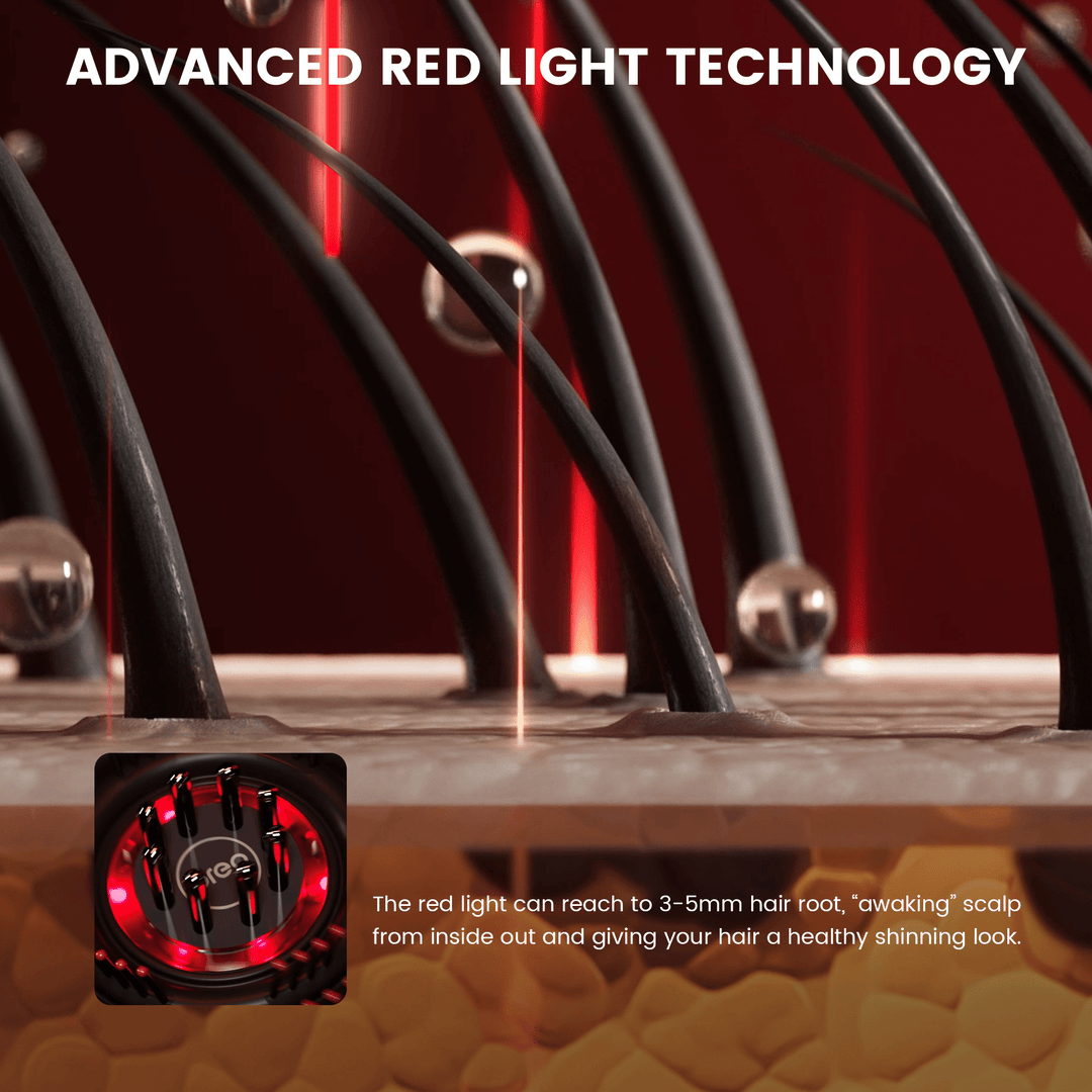 BowLift | Scalp Massaging Brush with Red Light Therapy | Promotes Hair Growth & Relieves Scalp Tension for Healthier Hair