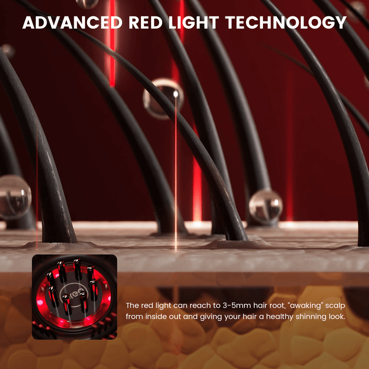 BowLift | Scalp Massaging Brush with Red Light Therapy | Promotes Hair Growth & Relieves Scalp Tension for Healthier Hair