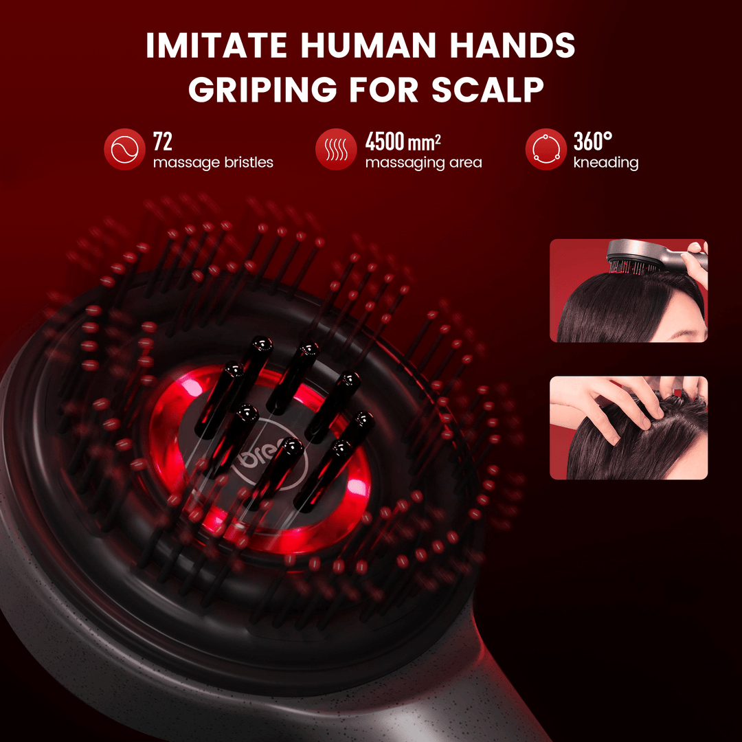 BowLift | Scalp Massaging Brush with Red Light Therapy | Promotes Hair Growth & Relieves Scalp Tension for Healthier Hair