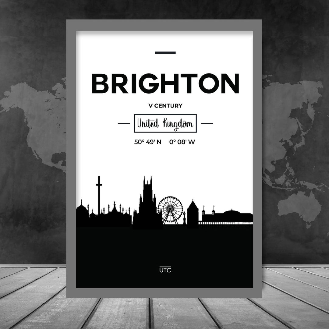 Brighton City Skyline Cityscape Print | Bowlift