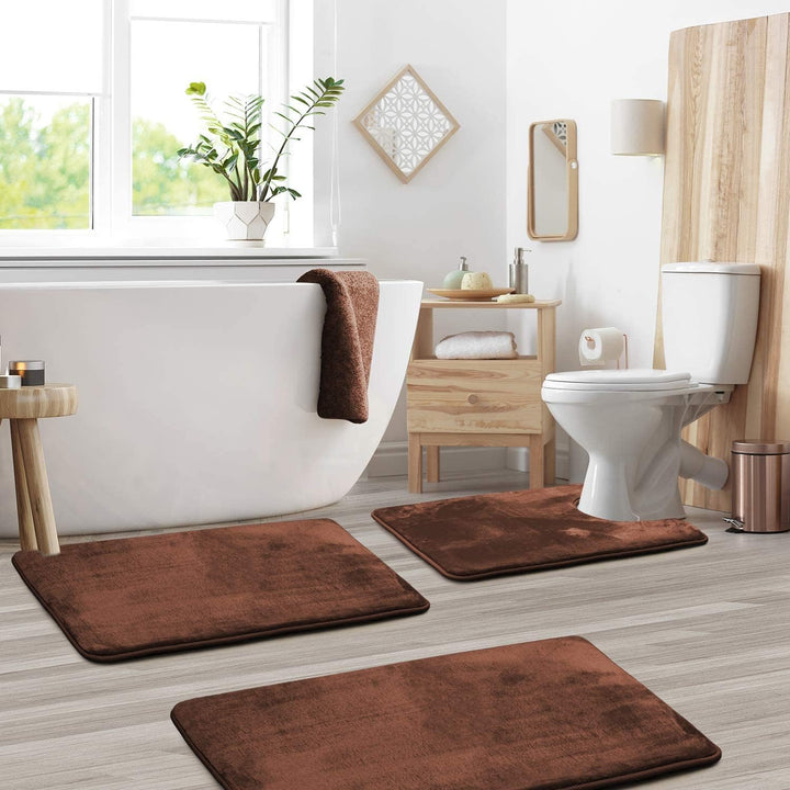 BowLift | Memory Foam Bath Mat Set | Ultra-Soft, Super Absorbent & Non-Slip for Bathroom Comfort