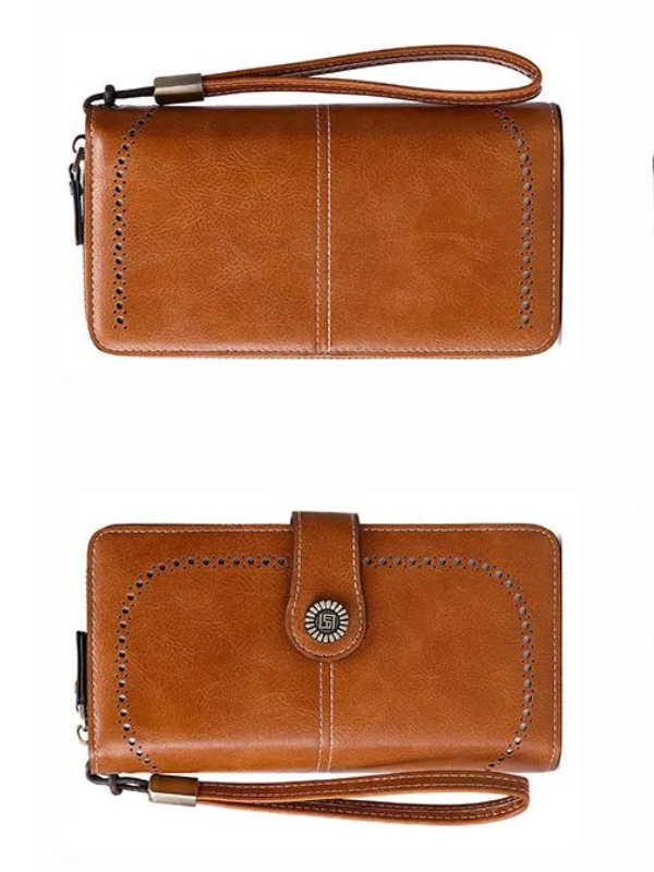 Stylish Leather Wallet with Wristband Bowlift