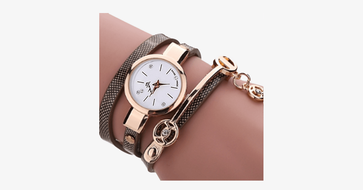BowLift | Gold Charm Wrap Watch - Multicolored vegan leather watch for stylish people