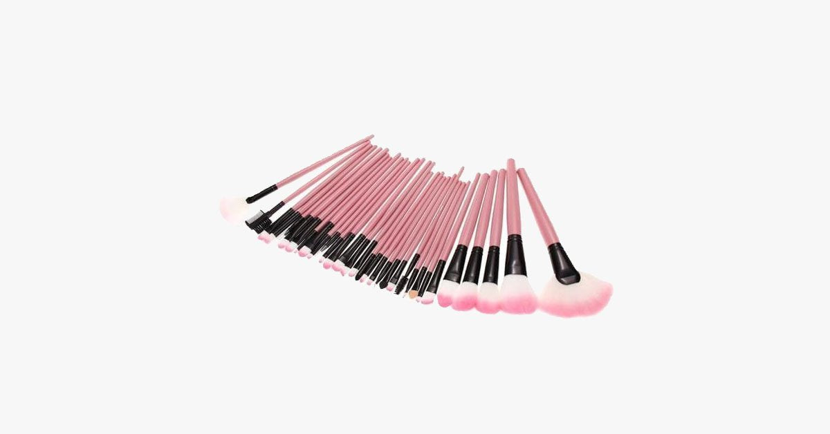 BowLift | 32-piece Professional Pink Makeup Brush Set