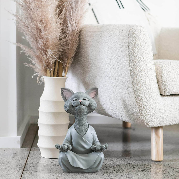 BowLift | Buddha cat with a meditative expression and spiritual message
