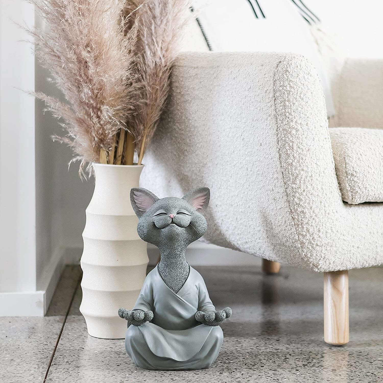 BowLift | Buddha Cat Figurine – Zen Garden Decoration