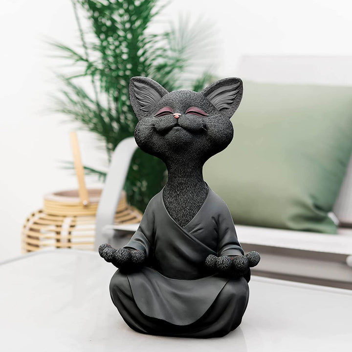 BowLift | Buddha cat with a meditative expression and spiritual message