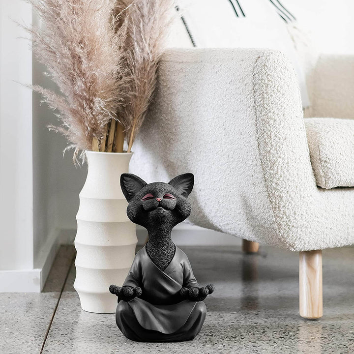 BowLift | Buddha cat with a meditative expression and spiritual message