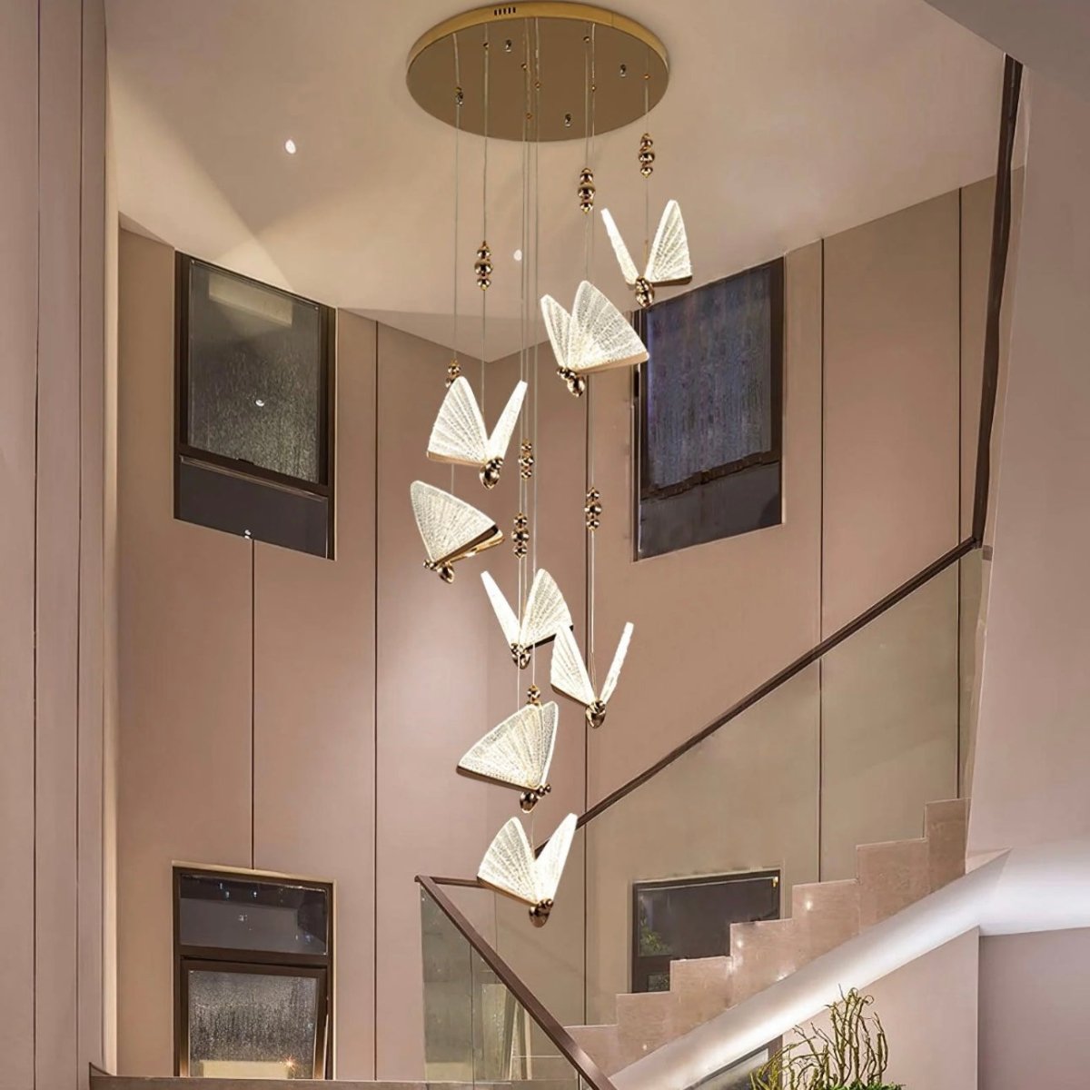 BowLift | FlareWing – Artistic Butterfly-Shaped LED Pendant Light