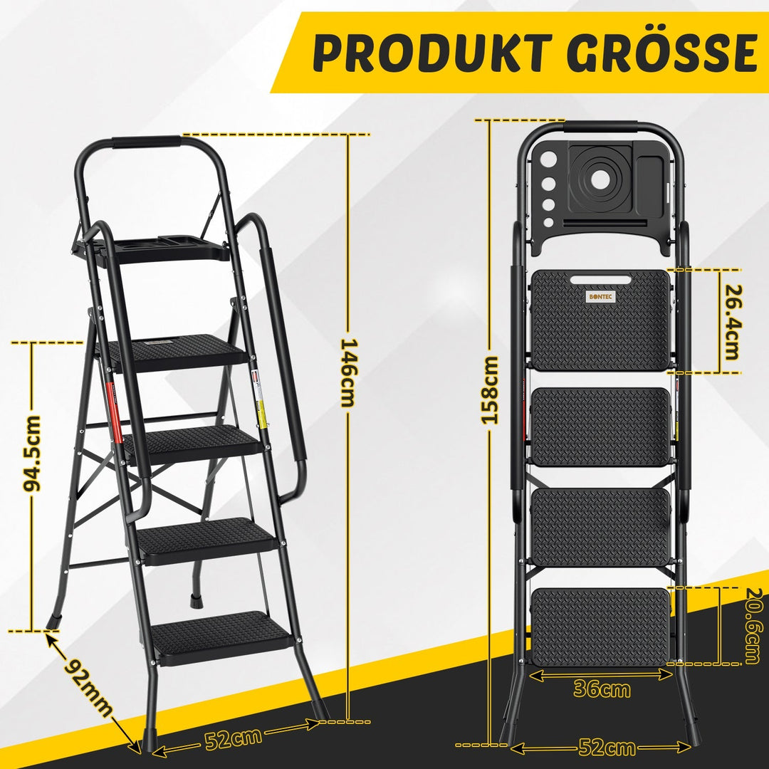 Folding Ladder 4 Steps/5 Steps with Removable Armrests | Bowlift