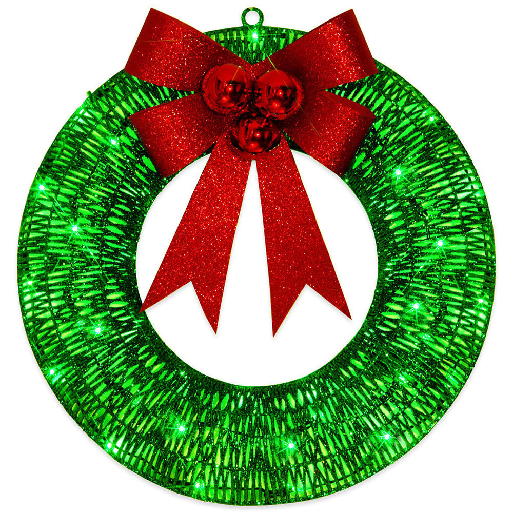 BowLift | Illuminated Christmas Wreath Luxury Gold-Green 50cm – Handmade Door Wreath with LED