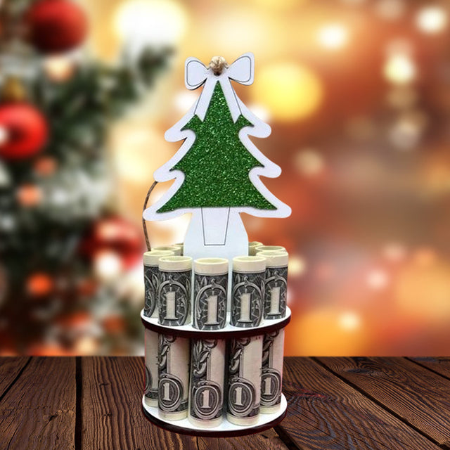 BowLift | Christmas Money Holder Ornament | Handmade Wooden Decoration | Festive Gift Idea