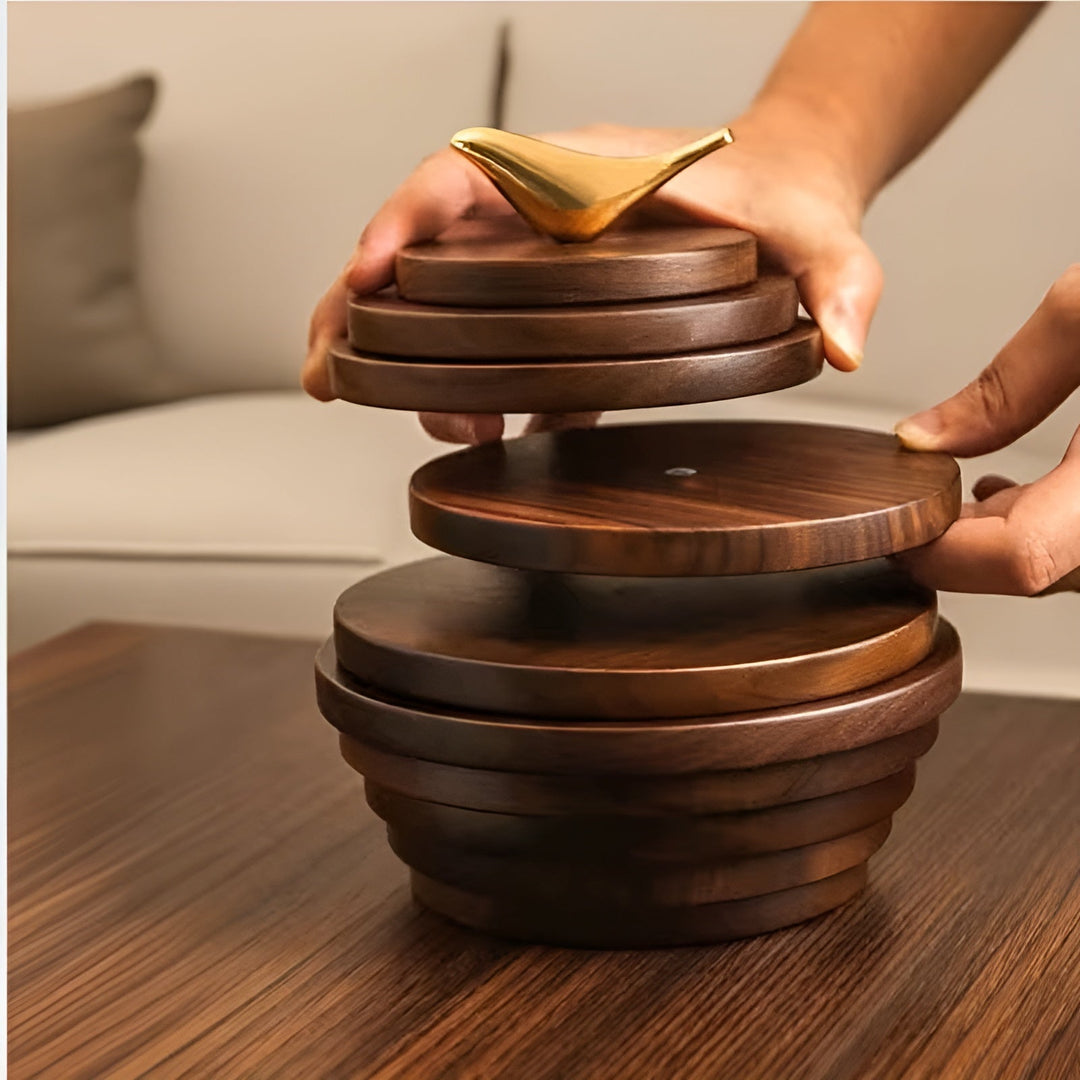 Walnut Wood Coaster – Heat Resistant & Anti-Scalding | Ideal for Cups, Glasses, and Pots | Bowlift