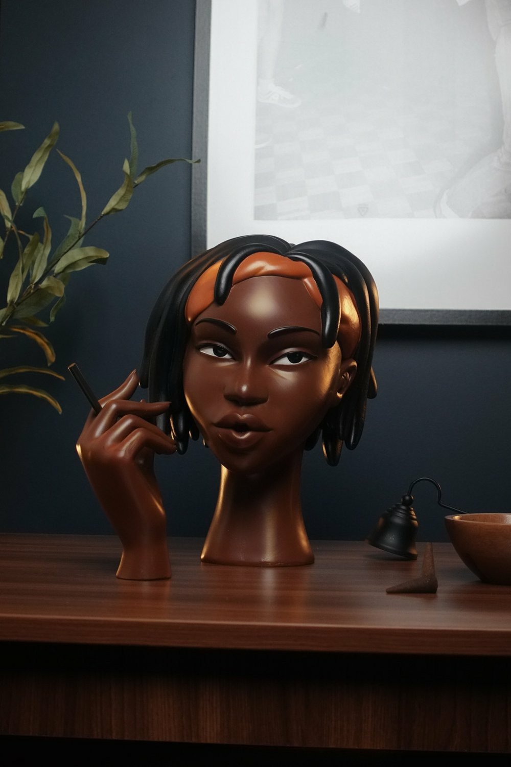 BowLift | Incense Burner Statue | Artistic Resin Design | Backflow Smoke Effect | 7.8 in