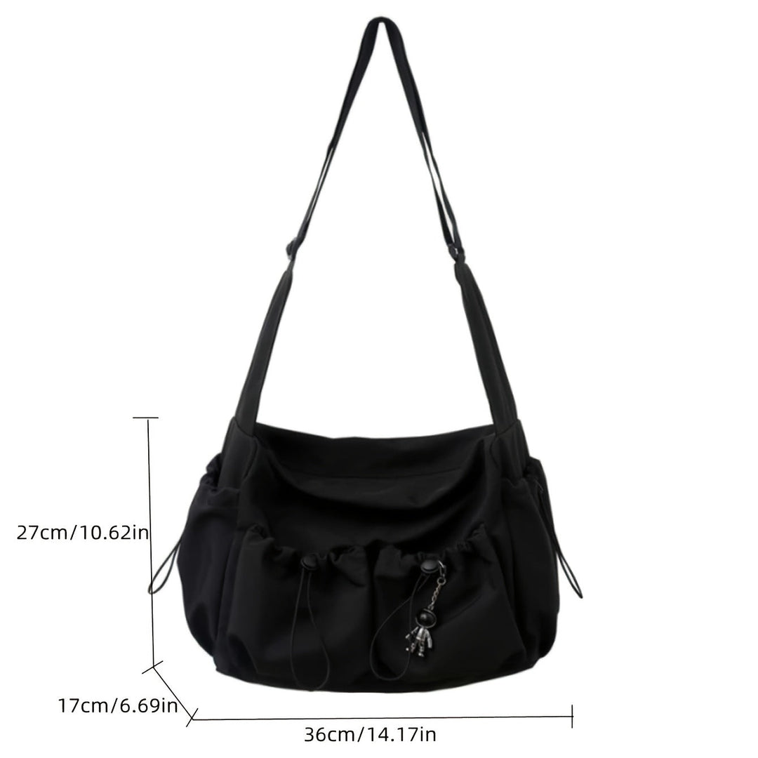 UrbanLiner Nylon Messenger Bag – Black Shoulder Bag with Zipper for Daily Use | Bowlift