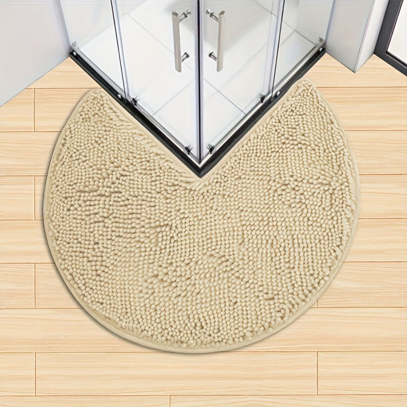 Round LuxeChen Bath Mat Ultra-Soft Chenille – Anti-Slip & Quick Dry | Bowlift