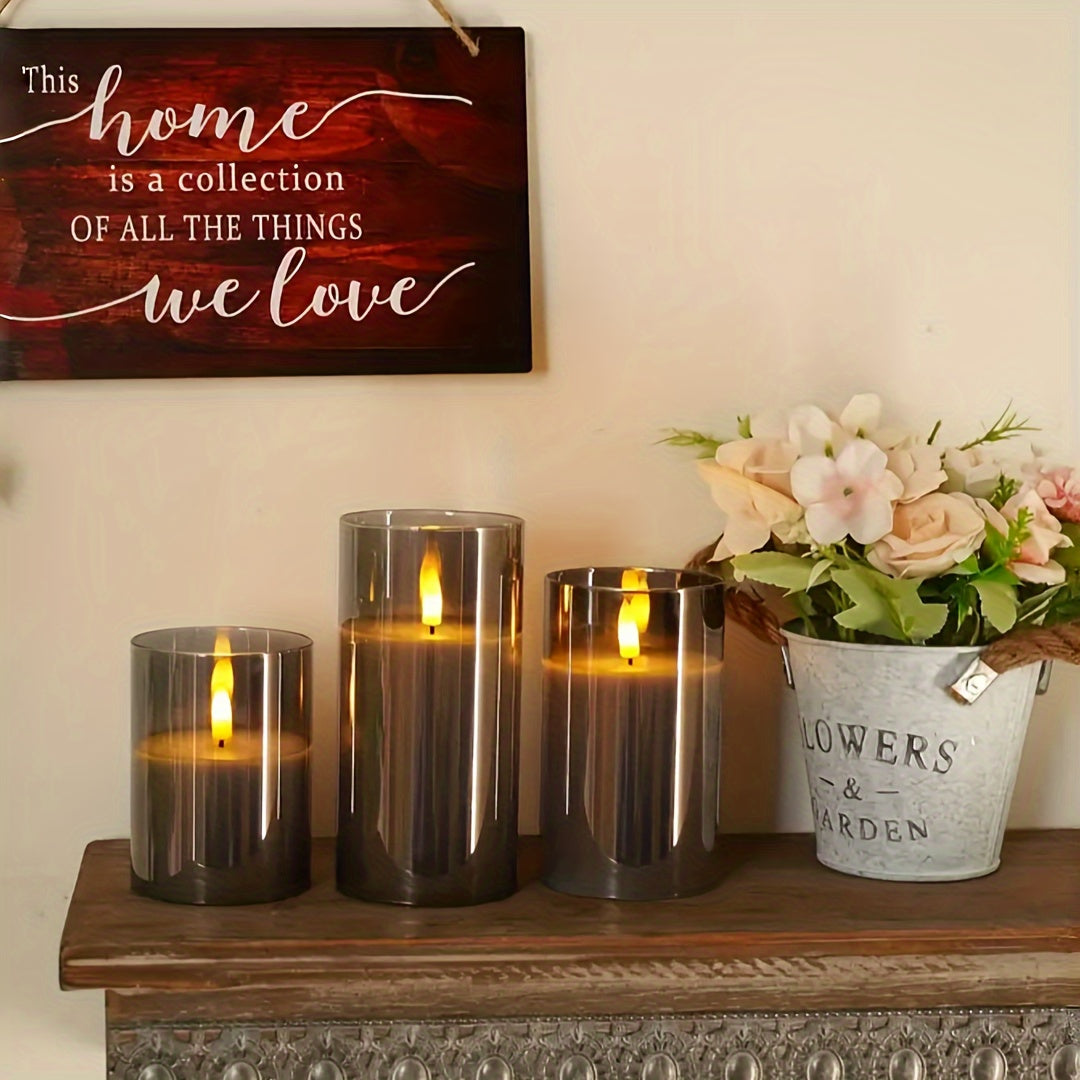GlowLights – Set of 3 LED Candles with Remote Control Bowlift