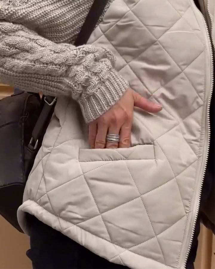 BowLift | Solid Color High Collar Zipper Coat