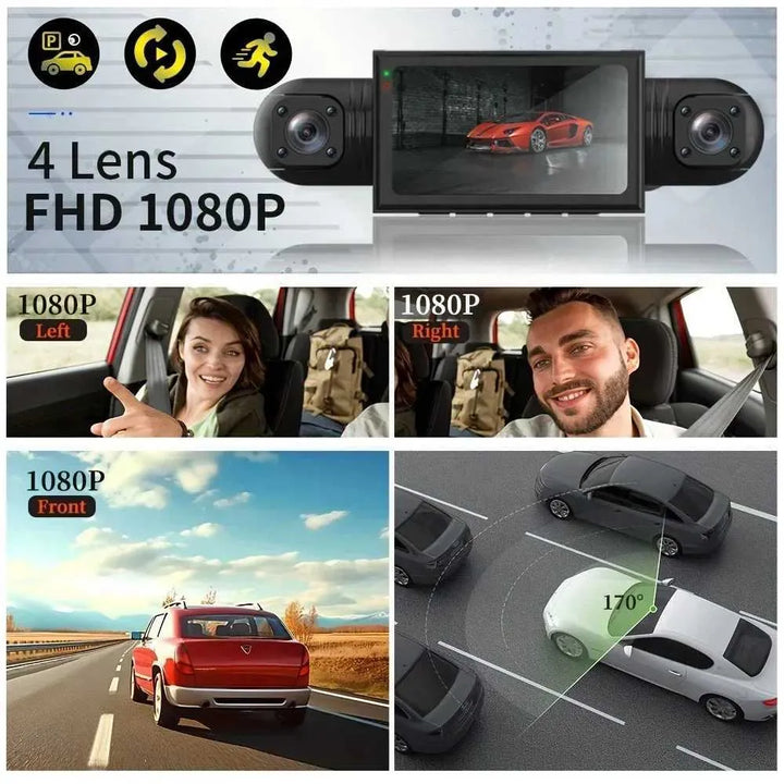 BowLift | 360° Car Dashcam | DashGard Pro CX360 | Full HD Driving Recorder with Night Vision & Parking Monitor