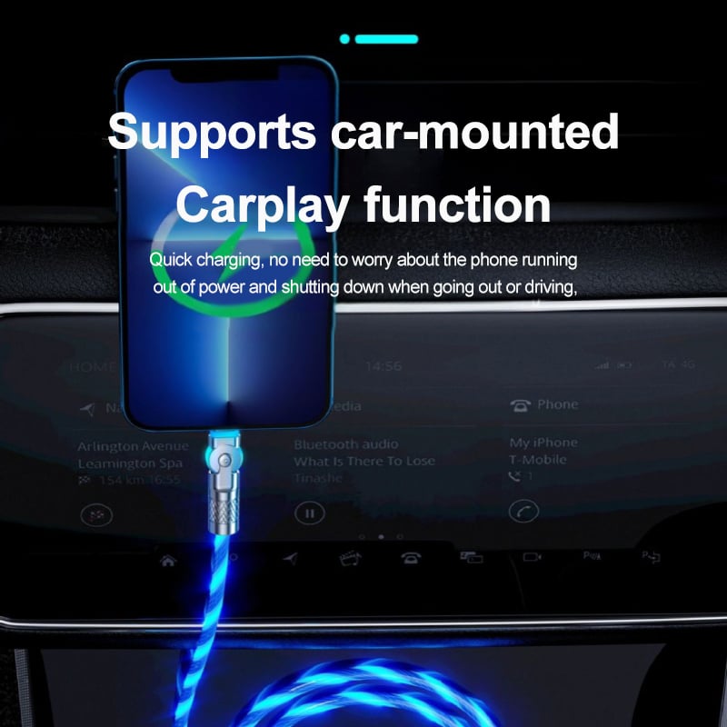 BowLift | Magnetic Charging Cable | 540° Rotating Connector | Fast Charge with LED Glow