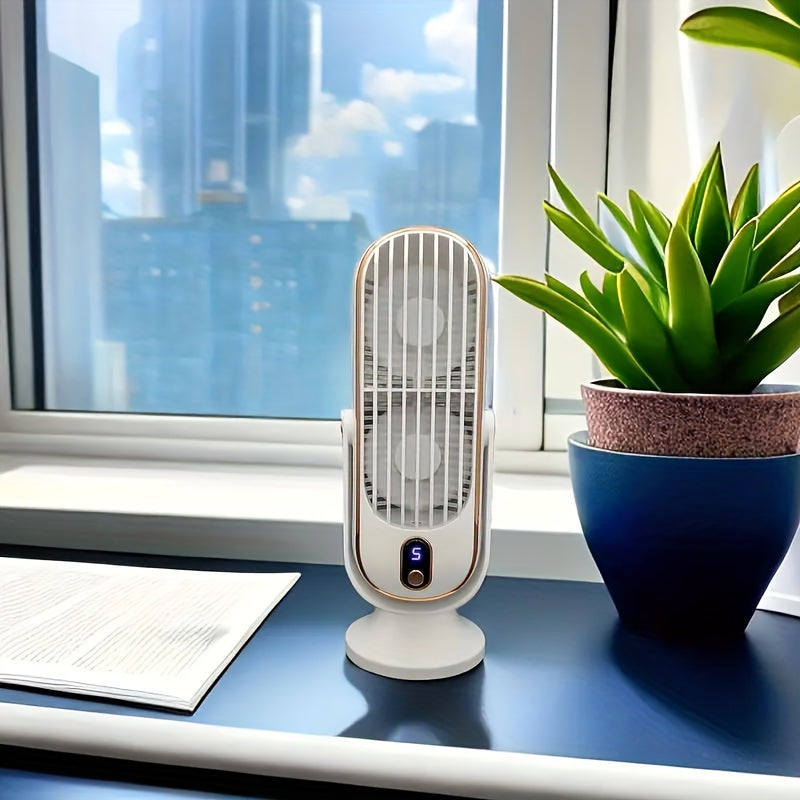 Portable Air Conditioner Fan - Large Battery, Dual Motor, 5-Speed Air Cooler with 720° Surround Air Blower - Ideal for Office, Camping, Outdoor RV, USB Fan - Great Gift for Thanksgiving, Halloween, Christmas | Bowlift