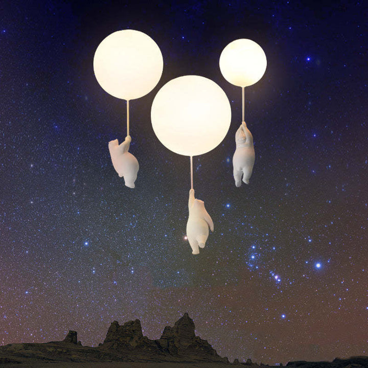 SkyDream Kids Ceiling Lamp with Bear and Balloon - Playful Design and Energy-Efficient LED Lighting | Bowlift