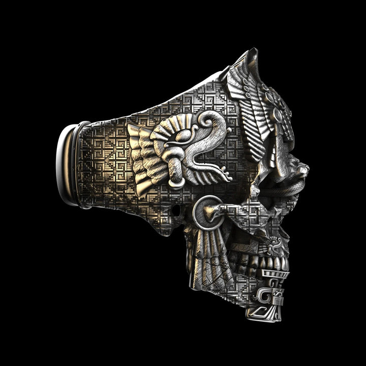 BowLift | Men’s Sterling Silver Skull Ring | GrimSkull Handcrafted Statement Jewelry | 100% Silver